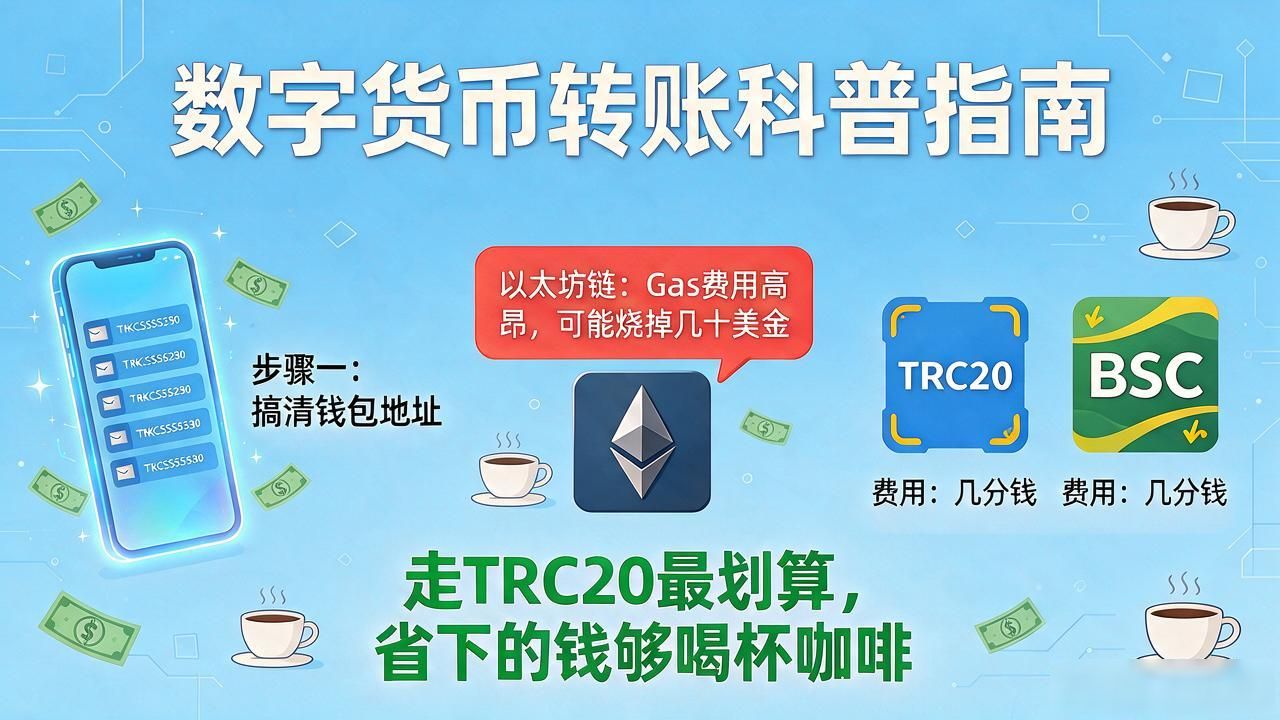 数字货币想转给别人？搞清钱包地址、选对链、算好手续费，三步不踩坑