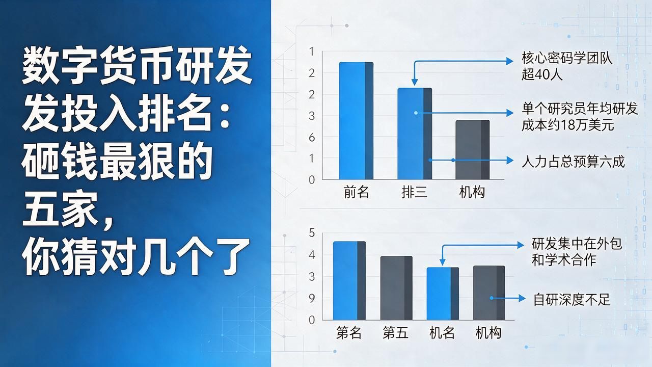 数字货币研发投入排名：砸钱最狠的五家，你猜对几个了