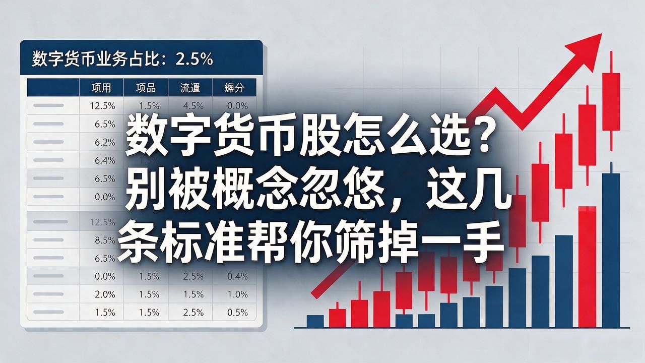 数字货币股怎么选？别被概念忽悠，这几条标准帮你筛掉一半