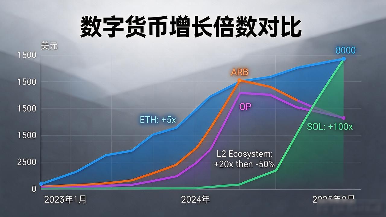 看数字货币增长倍数最新变化，一轮周期到底翻了几倍